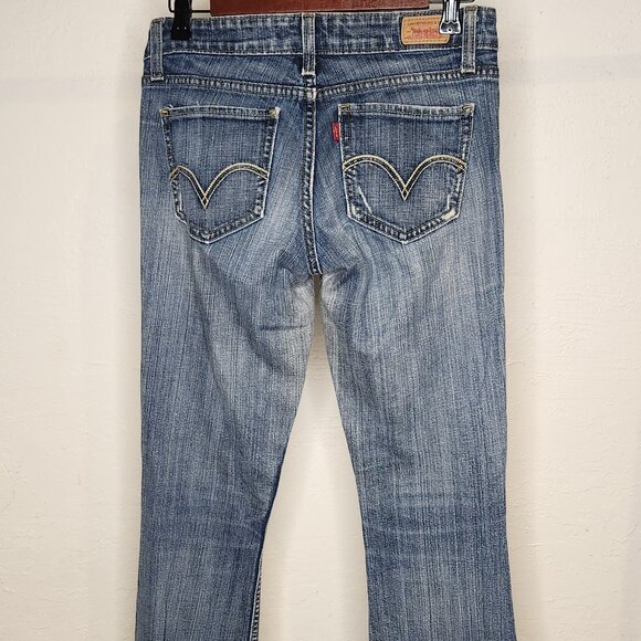 Levi’s 524 Too Superlow Bootcut Jeans – Size 5M – Medium Wash Distressed - Picture 2 of 2